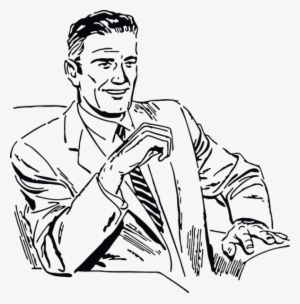 Man In Suit Sitting In Chair - Chair #3648724