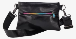 Black Metallic Belt Bag - Guys N Gals #3649043