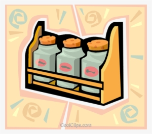 Spice Rack Royalty Free Vector Clip Art Illustration - Spice Rack Vector #3650086