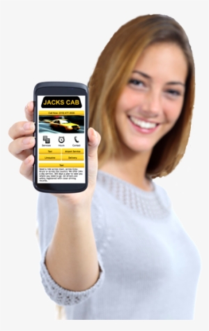 Girl Showing Phone - Girl With Phone Png #3650237