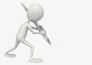 Stickman With Pen - Stick Man 3d Clipart #3651117