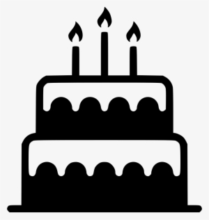 Png File Svg - Birthday Cake Png Black #3653563