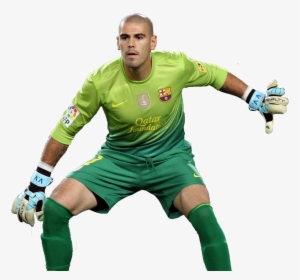 The Player Of Barcelona Victor Valdes On White Background #3656616