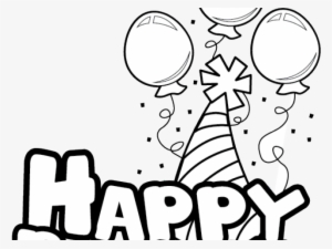 Free Happy Birthday Clipart - Black And White Happy Birthday Clipart #3656988