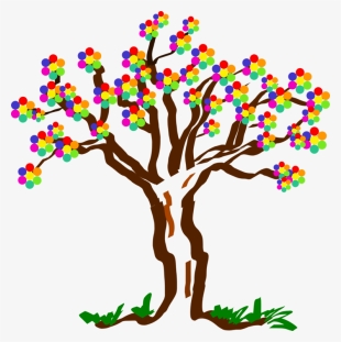 Birthday Clipart Tree - Colorful Tree Clipart Png #3657173