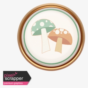 Fall Flurry Porcelain Mushroom Button - Digital Scrapbooking #3660207