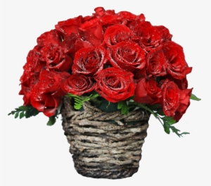 Kithul Basket With 50 Red Roses - Rose Guldasta #3662490