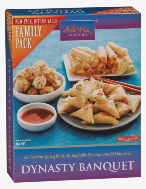 An Authentic Asian Banquet Of Cocktail Spring Rolls, - Asiana Dynasty Banquet Selection Value Pack 1kg #3663390
