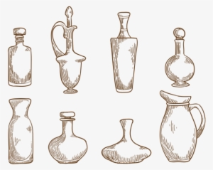 Hand Drawn Decanter - Bottle #3663424