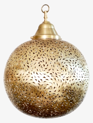Moroccan Brass Hanging Pendant Lamp - Ceiling Fixture #3663448