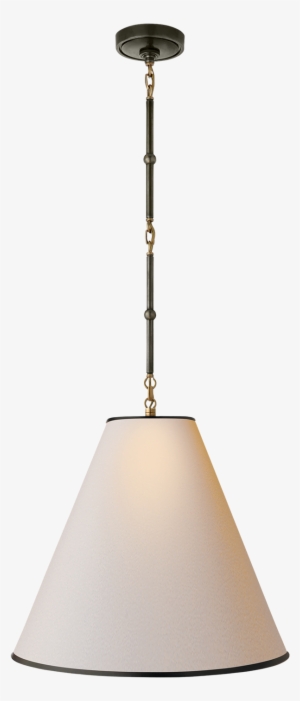 Goodman Medium Hanging Light In Bronze And Hand-rubbed - Lampshade #3663823