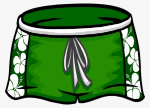 Green Hawaiian Shorts - Swim Shorts Club Penguin #3664160
