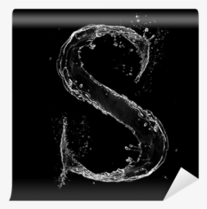 Water Splashes Letter Isolated On Black Background - Illustration #3665201