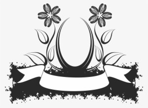 Black And White Crown Design Clipart - Design Flower Clipart #3666736