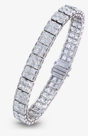 Square Emerald-cut Diamond Tennis Bracelet - Diamond Tennis Bracelet Png #3667206