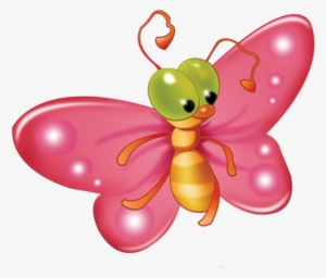 Pink - Transparent Background Cartoon Butterfly Transparent #3668562