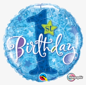 1st Birthday Blue Foil - 1st Birthday Balloons Png #3670292