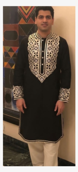 Designer Black Festival Wear Kurta Pyjama - Abu Jani #3670436