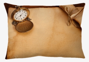Classic Pocket Watch And Old Papers Pillow Cover • - Painting #3672314