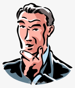 Man Thinking Royalty Free Vector Clip Art Illustration - Man Thinking Png Vector #3672851