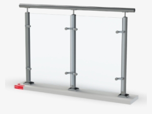 Side Mount Stainless Steel Staircase Glass Railing - Glass Railing Png #3673035