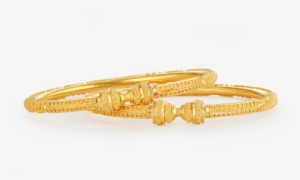 22ct Gold Jali Bauble Kada Bangles - Gold #3673096