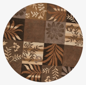 Rugsource Tropical Floral 8 Ft Hand Tufted Floral Agra - Rugsource 8x8 Agra Oushak Oriental Round Rug, Brown #3674053
