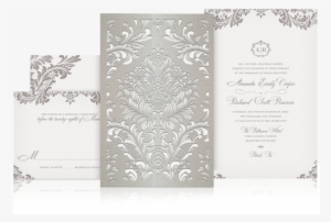 Expensive Wedding Invitations With Some Ornaments Of - Wedding Invitation White Grey Luxury #3674153