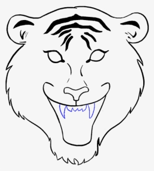 Drawn Tigres Side Face - Tiger Face Drawing Easy #3675117