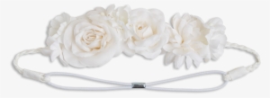 Hairband With Flowers White - Garden Roses #3675251