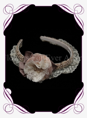 Flowergirl Headband, Vintage Head Band - Fake Flower Cake Decorations #3675431