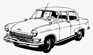 Illustration Of A Car - Old Car Black And White Clipart #3675617