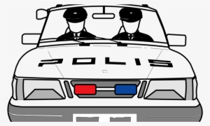Police Car Clipart Black And White - Stick Figure Police Car #3675936