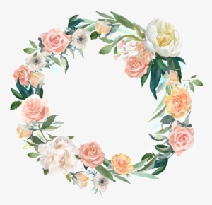 Cartoon Round Garland Decorative Border Png - Personalized Watercolor Floral Tote Bag #3676260