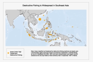 Destructive Fishing Is Widespread In Southeast Asia - Map Of Australasia Outline #3679131