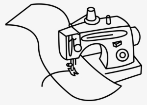Vector Illustration Of Sewing Machine Stitches Fabric - Sewing Machine Drawing Png #3682204