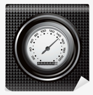 Speedometer On Black Checkered Web Button Wall Mural #3683690