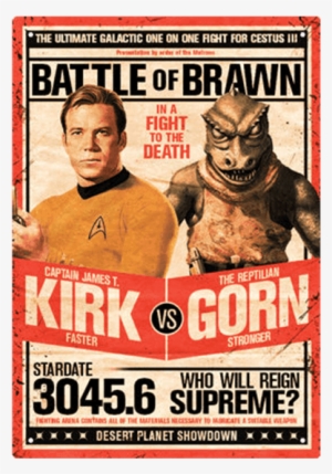 Star Trek Kirk Vs Gorn Tin Sign - Kirk Vs Gorn Poster #3685354