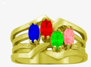 Enter Image Description Here - Personalized Oval Birthstone Interlocking Bands Ring #3691402