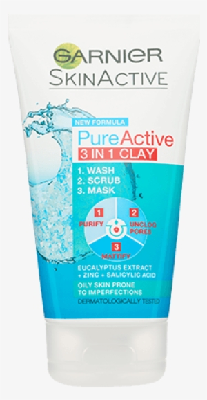 Pure Active 3 In 1 Clay Mask Scrub Wash Oily Skin #3696675