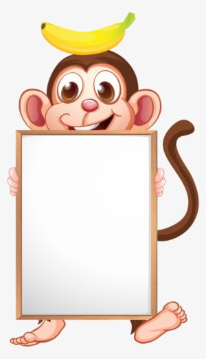Frames Clipart Monkey - Cartoon Animals With Board #370100