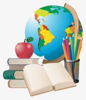 Globe With Books Png #374442