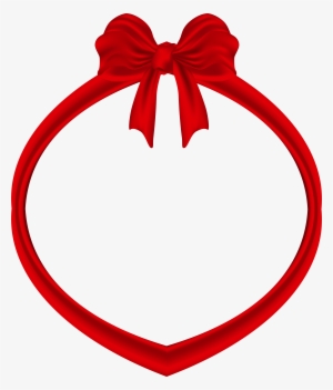 Red Decorative Frame With Red Bow Png Clipart Image - Clip Art #377807