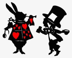 White Rabbit Alice's Adventures In Wonderland Mad Hatter - Alice In Wonderland Black And White Rabit #379324