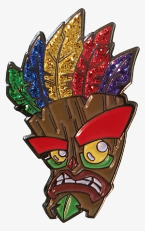 Crash 'glitter' Aku Aku Mask Pin Badge - Aku Aku #379746