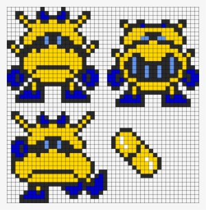 Drmario Yellowvirus Perler Bead Pattern / Bead Sprite - Dr Mario Perler Beads #3706538