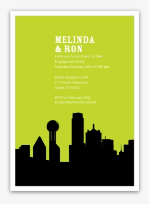 Dallas Skyline Silhouette Party Invitations - Dallas Skyline Silhouette #3707366
