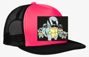 Squirtle Squad - District Threads Flat Bill Snapback Trucker Cap, Osfa, #3708011