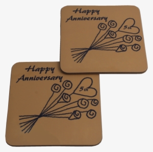 5th Wedding Anniversary Pair Of Coasters - Happy Birthday #3717147