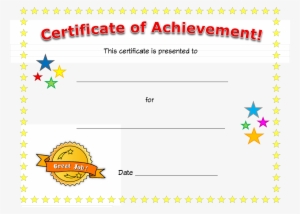 Blank Certificate Of Achievement Main Image Download - Certificate Of ...